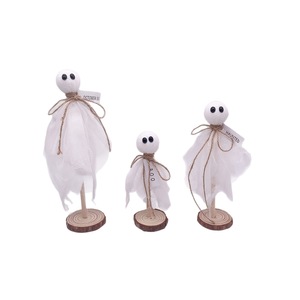 Nuevo Adorno de Fantasma de Halloween, Juego de 3 Piezas de Madera, Base de Madera, Decoración para el Día de Halloween, Accesorios para Fiestas - Product Image 5
