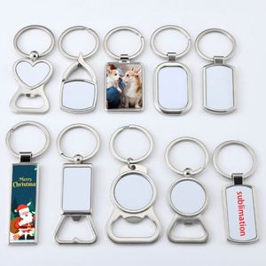 Wholesale Promotion Gifts Festivals DIY <b>Key</b> <b>Chains</b> Souvenir Metal Bottle Opener Keychain Sublimation Blanks Metal Keychain - Product Image 1