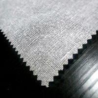 Brossé polyester coton fusible tissé pelon cravate col court entoilage tissu de polyester dur pour ceinture