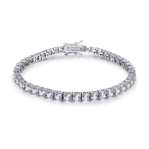 2026 18K Gold Plated 3mm Cubic Zirconia Classic Tennis Bracelet for Men Customizable <b>Engraving</b> - Product Image 1