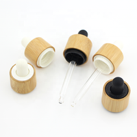Bouchon compte-gouttes en bambou 18 mm inviolable à pression et à torsion pour flacon en verre avec pipette, idéal pour l'emballage d'huiles essentielles, de sérums et de cosmétiques