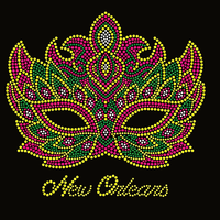 Transferts de strass personnalisés, design Mardi Gras, transferts de strass pour t-shirts