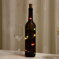 Guirlande lumineuse LED pour bouchon de bouteille de vin, PVC, blanc chaud 2700K, fonctionnant sur piles, clignotante, décorative, pour bar, chambre, cadeau, décoration