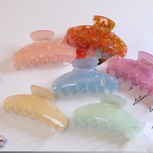 BSCI fabbrica di alta qualità accessori per capelli ragazza acetato fermaglio per capelli 10cm gelatina Jumbo cellulosa pinza artiglio a strisce - Product Image 4