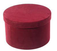 Boîte ronde en velours et soie pour chapeau, 9 pièces, boîte d'emballage de cheveux, de luxe, synthétique, en daim, rose, vente en gros