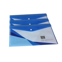 Cartera de bolsillo con estampado personalizado, carpeta de plástico para documentos, escolar, PP, A4, con botón a presión