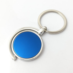 Оптовая продажа, пустой круглый металлический брелок из цинкового сплава, настраиваемый логотип, вращающийся держатель ключей, рекламный брелок - Product Image 4