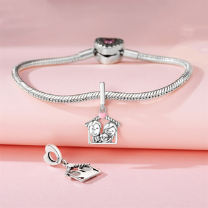 Charm bạc Sterling Silver Family Series Mẹ và Con, chất liệu Plata 925, phụ kiện làm vòng tay tự chế, mặt dây chuyền, hàng mới về, bán chạy, giá sỉ - Product Image 6
