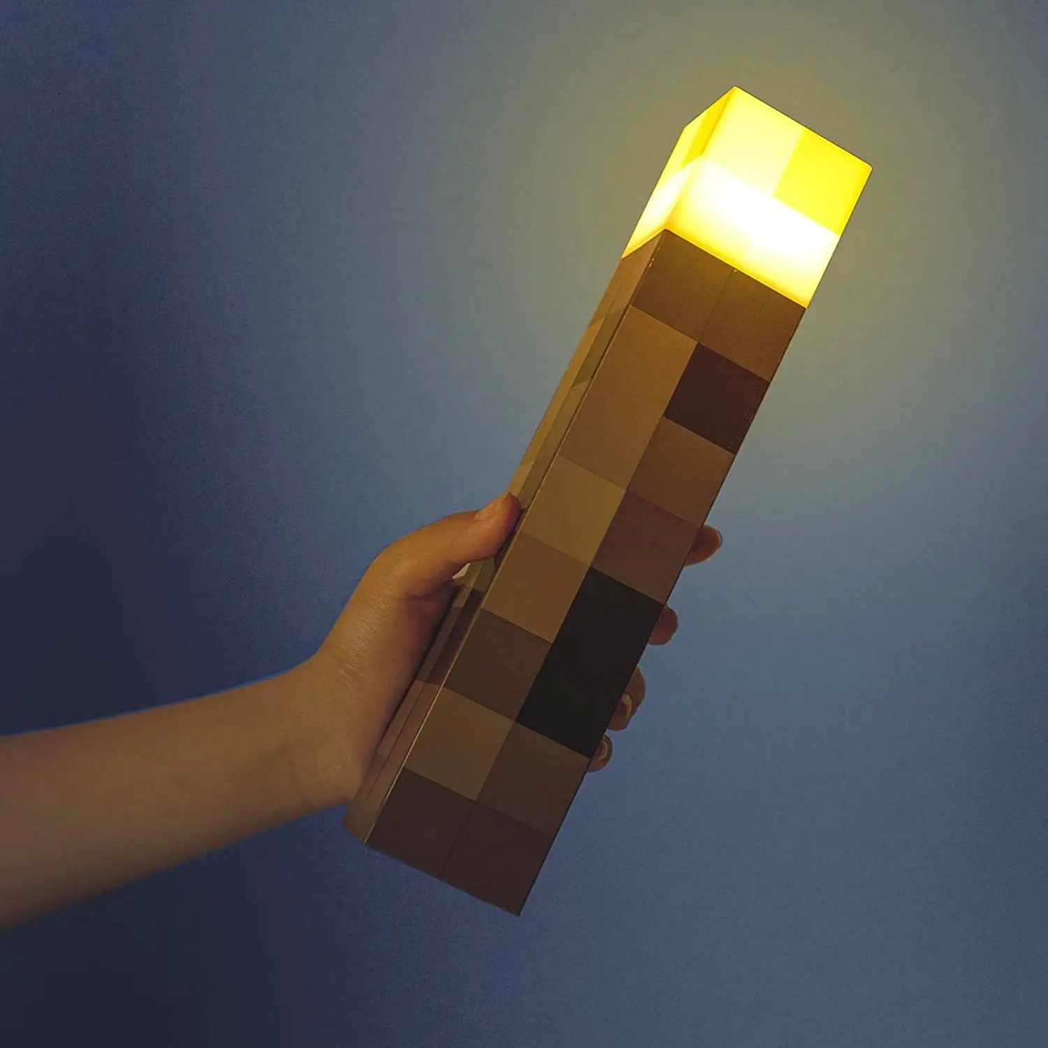 Brownstone Pixels Torch USB Rechargeable Wall Light 11 Inch Night Light Nightstand Lamp for Kid Bedroom Living Room Gaming Rooms
