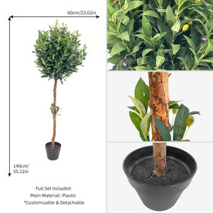 Arbre d'<span class=keywords><strong>olivier</strong></span> artificiel haut de gamme personnalisé de 140 cm (4,6 pieds) avec tronc en bois réaliste en pot pour la décoration de bureau ou de couloir - Product Image 3