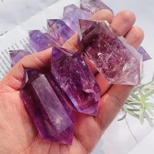 Piedras de Amatista Pulida de Doble Punta Crystalhola de Alta Calidad al por Mayor, 4-5cm, Tendencia Moderna, Embalaje Seguro para un Hogar Único - Product Image 5