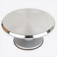 Hochwertiger Kuchen-Plattenspieler aus Aluminium legierung, rutsch fester, drehbarer Kuchen-Dekorations tisch mit rotierender Platte