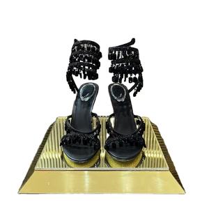 Scarpe con tacco a spillo Renecaovilas con nappe di cristallo, eleganti e alla moda, fatte a mano, perfette per feste - Product Image 1