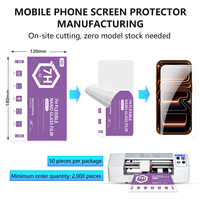 Film protecteur d'écran en hydrogel PET à dureté 7H, prix usine, pour machine de découpe de films protecteurs d'écran de téléphone portable