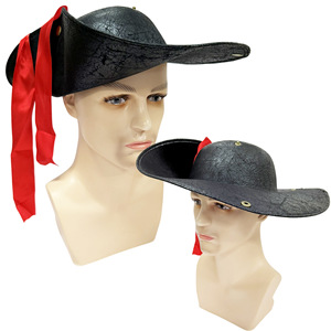 Accessoires de fête et de bal de promo : Chapeau triangulaire en cuir de marin Jack Sparrow, bijou de tête de pirate, thème Pirates des Caraïbes - Product Image 3