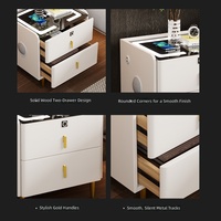 Table basse mini design moderne avec lumière LED, recharge sans fil, tiroir de refroidissement, meuble intelligent pour la maison, réfrigérateur de chevet
