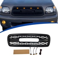 Kit de modernisation complet du pare-chocs avant style TRD avec calandre en maille et feux LED assortis, construction en ABS pour Toyota Sequoia 2001 à 2004