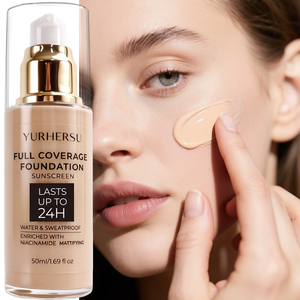 Base de Maquillaje Líquida con Protección Solar, Hidratante, de Larga Duración, Control de Grasa, Maquillaje Natural para el Rostro, Cosméticos para Mujer, Marca Privada OEM - Product Image 1