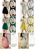 Piyama Wanita Baru dengan Pinggang Elastis untuk Musim Panas, Motif Garis Eksplosif, Lengan Pendek, dengan Bantalan Dada, Setelan 2 Potong untuk Bersantai