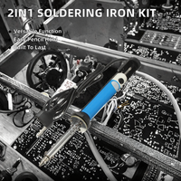 Fer à souder de haute qualité EU 2-en-1 40W 110V 220V en acier inoxydable avec poignée ergonomique et pompe à vide pour dessoudage de circuits imprimés, soudage 250-450°C