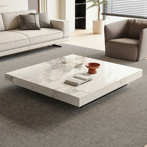 Leicht Luxuriöser Hochwertiger Minimalistischer Wohnzimmertisch Quadratische Form Marmor-Couchtisch BTCT008 Geeignet für Wohnzimmer oder Apartment - Product Image 6