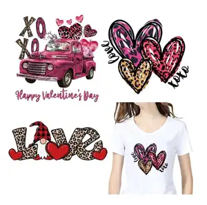 Valentine ngày chuyển giấy tình yêu thiết kế truyền nhiệt đính sticker cho nam giới phụ nữ quần áo jeans T-Shirt Áo khoác DIY Deca