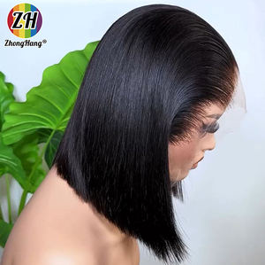 วิกผมบ๊อบสั้นทรง M แบบผมเวียดนามแท้ Remy 13x4  แบบไม่ต้องใช้กาว  พร้อมเชือกผูกผม HD  <span class=keywords><strong>ทรง</strong></span>ตรง  พร้อมไรผมต่ำแบบ Lagos - Product Image 3