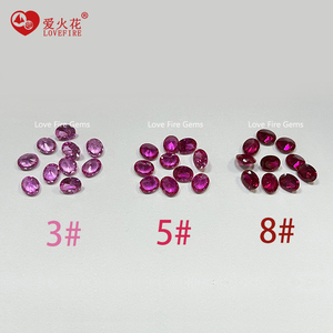 Bán buôn 3 #5 #8 # <span class=keywords><strong>Ruby</strong></span> hồng đỏ lỏng 3A lớp tổng hợp Corundum đá hình bầu dục cắt <span class=keywords><strong>Ruby</strong></span> đỏ Corundum - Product Image 6