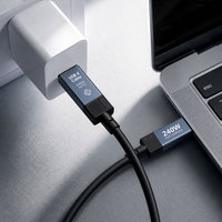 Cable USB4 de 40 Gbps de Super Velocidad, 240 W, 5 A, Carga Rápida PD, Cable Tipo C Compatible con Thunderbolt 3 para Laptop, Monitor, Teléfono