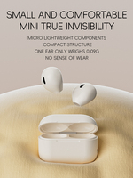 Mini Auriculares Inalámbricos TWS V6.0 con Bajos Profundos, Baja Latencia, HiFi, Asistente de Voz Inteligente, Batería de Larga Duración, Auriculares Semi-in-ear