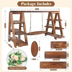 Présentoir à gâteaux et desserts en bois massif de 32 pouces, support à cupcakes à plusieurs niveaux, décoration de table de fête, anniversaire - Product Image 1