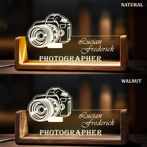 Creative solid wooden photo frame diy luminous u shaped frame 3d wood holder acrylic night light base lamp <b>for</b> wedding party - Product Image 5