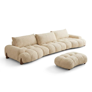 Sofá Estilo <span class=keywords><strong>Crema</strong></span> Disponible en Varios Tamaños, Estética de Diseño Creativo, Respaldo Ajustable - Product Image 5