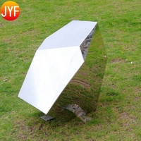 Sculpture géométrique en acier inoxydable EL112, sculpture abstraite en acier inoxydable poli miroir pour l'extérieur