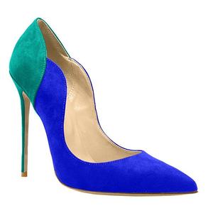 Nouveau style rose rouge daim bout pointu escarpins à talons aiguilles talon 4.7 pouces deux couleurs sexy femmes chaussures à talons hauts - Product Image 4