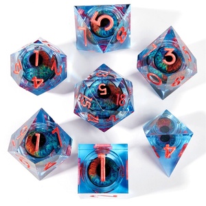 Juego de dados de globo ocular giratorio de núcleo líquido DND, relleno de núcleo líquido de resina, bordes afilados, juego de dados de dragón y mazmorra <span class=keywords><strong>D</strong></span> dados - Product Image 2