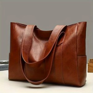 Borsa a Spalla Vegana Vintage Retrò Grande Capacità Borsa Casual da Donna per l'Estate e il Lavoro Borsa Tote alla Moda da Signora - Product Image 1