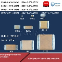Condensateurs céramiques SMD 0603 0805 1206 1210 1812 2220 10nF 22F 47F 100F Tolerance 10% 35V 50V Composants électroniques