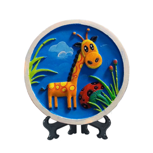 Prêt à peindre enfant bricolage décoration céramique assiette vierge jouet enfants cadeau dessin jouet créer artisanat d'art ensemble avec présentoir - Product Image 1