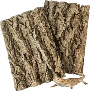 LEECORK Wholesale 300x210x18mm Cork Terrarium Background Reptile Tree Bark Lizard Climbing Cork Tile Background For Reptiles