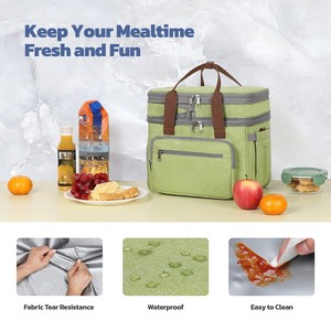 Sac <span class=keywords><strong>isotherme</strong></span> extensible à double compartiment, étanche, pour le camping, les voyages et la plage - Product Image 5