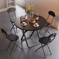 Table pliable pour usage domestique, table à manger pour petit appartement, table à manger pour appartement en location, pour manger, petite table ronde