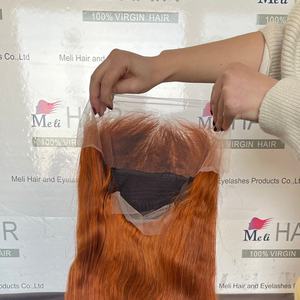 Oferta al por mayor de pelucas de cabello humano con encaje frontal transparente 13*4, en colores Borgoña, Jengibre, Rojo Cereza, con ondas corporales y ondas profundas, para mujeres negras. - Product Image 3