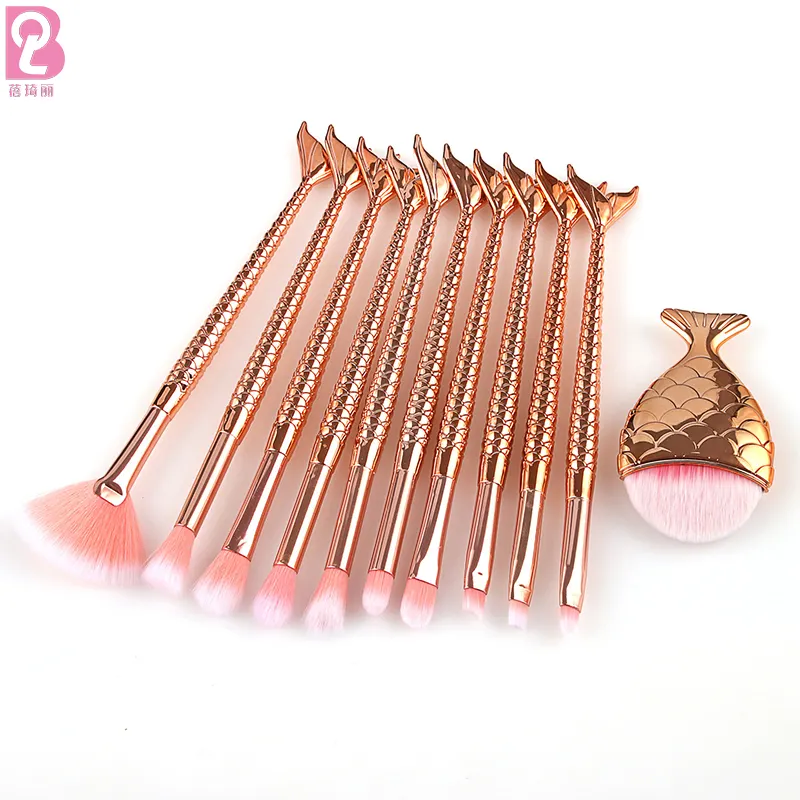 Beiqili Luxury Bling Silver Private Label Glitter Makeup Brushes Set Holder With Pink Cleaner Diamond Custom Logo Package Box