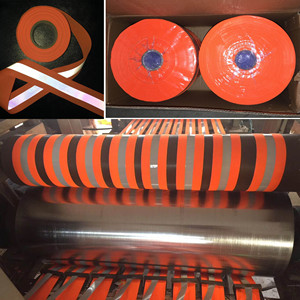 Precio barato fluo verde naranja <span class=keywords><strong>cinta</strong></span> <span class=keywords><strong>reflectante</strong></span> de poliéster de alta visibilidad para <span class=keywords><strong>ropa</strong></span> - Product Image 4