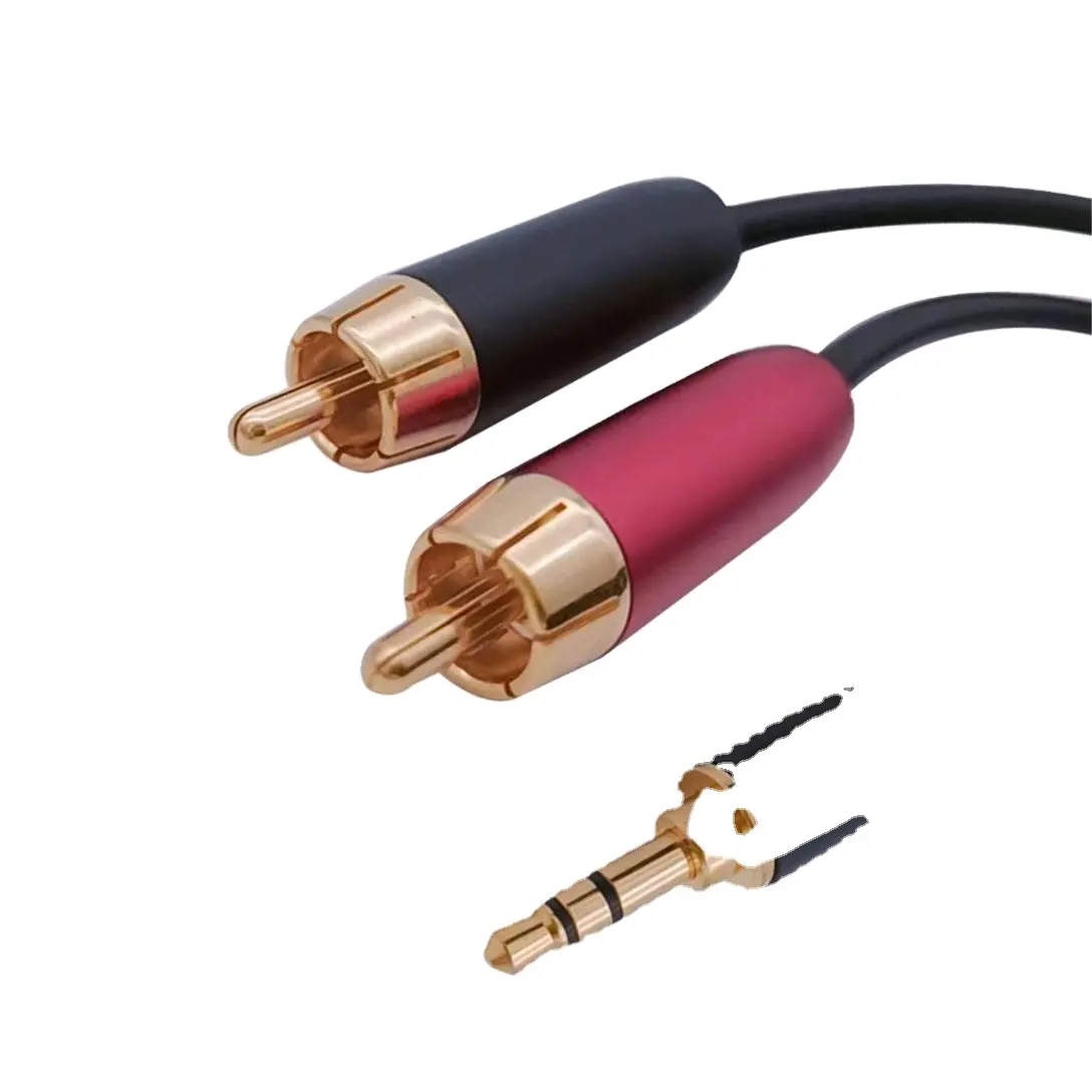 Nylon Customized Accept Audio Cable for Car Computer DVD or CD Player 30AWG Bare Copper RCA Audio Cable