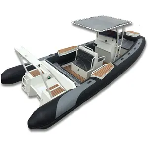 Topkwaliteit 22 Voet 6.5M Grijs Diep V Bodem Romp Pvc/Hypalon Luchtbuis Duitsland Rhib Luxe Aluminium Rib Boot Tender 650