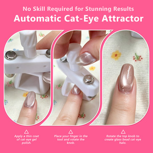 Aimant à ongles œil de chat rotatif automatique, outil magnétique puissant pour nail art UV, pour la conception de manucure au vernis gel - Product Image 5