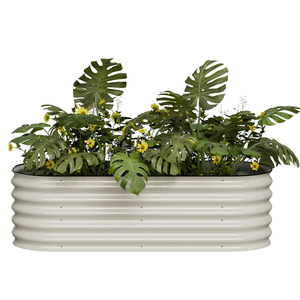 Jardinière surélevée en acier galvanisé de 17 pouces de hauteur, jardinières et bacs à plantes d'extérieur <span class=keywords><strong>pour</strong></span> légumes et fleurs - Product Image 4