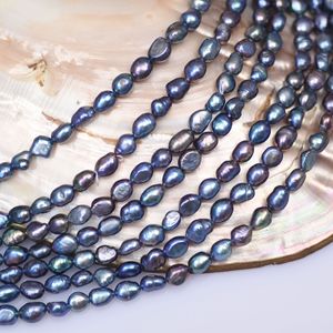 Perlas de agua dulce barrocas teñidas de perlas sueltas negras de <span class=keywords><strong>8mm</strong></span> al por mayor para la fabricación de joyas - Product Image 1